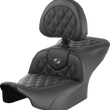 Load image into Gallery viewer, Saddlemen RoadSofa™ Seat - with Backrest - Lattice Stitch - Gray Stitch - FLTR/FLHX '23-'24 823-07-182B2 - Main Product View