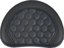 Load image into Gallery viewer, Saddlemen RoadSofa™ Sissy Bar Pad - Honeycomb - Blue Stitching 051349BLU - Main Product View