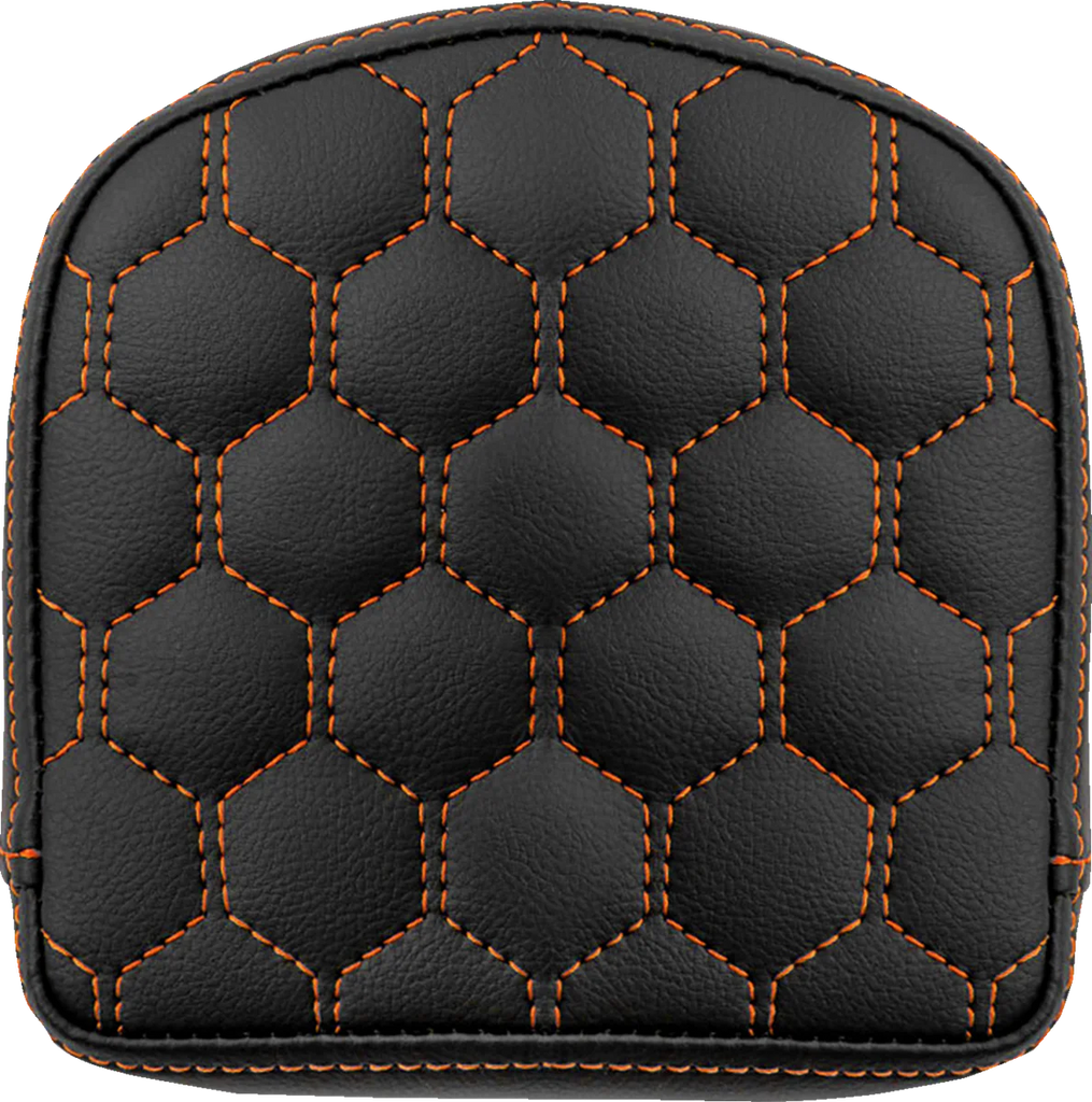 Saddlemen RoadSofa™ Sissy Bar Pad - Honeycomb - Orange Stitching 040849ORA - Main Product View