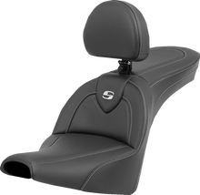 Load image into Gallery viewer, Saddlemen Roadsofa™ Carbon Fiber Seat - Carbon Fiber - with Backrest - FXBB/FXST '18-'23 818-30-185BR - Main Product View