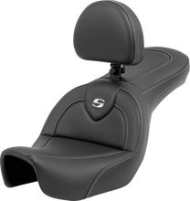 Load image into Gallery viewer, Saddlemen Roadsofa™ Carbon Fiber Seat - Carbon Fiber - with Backrest - FXD '06-'17 806-04-185BR - Main Product View