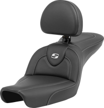 Load image into Gallery viewer, Saddlemen Roadsofa™ Carbon Fiber Seat - Carbon Fiber - with Backrest - FXD '96-'03 896-04-185BR - Main Product View