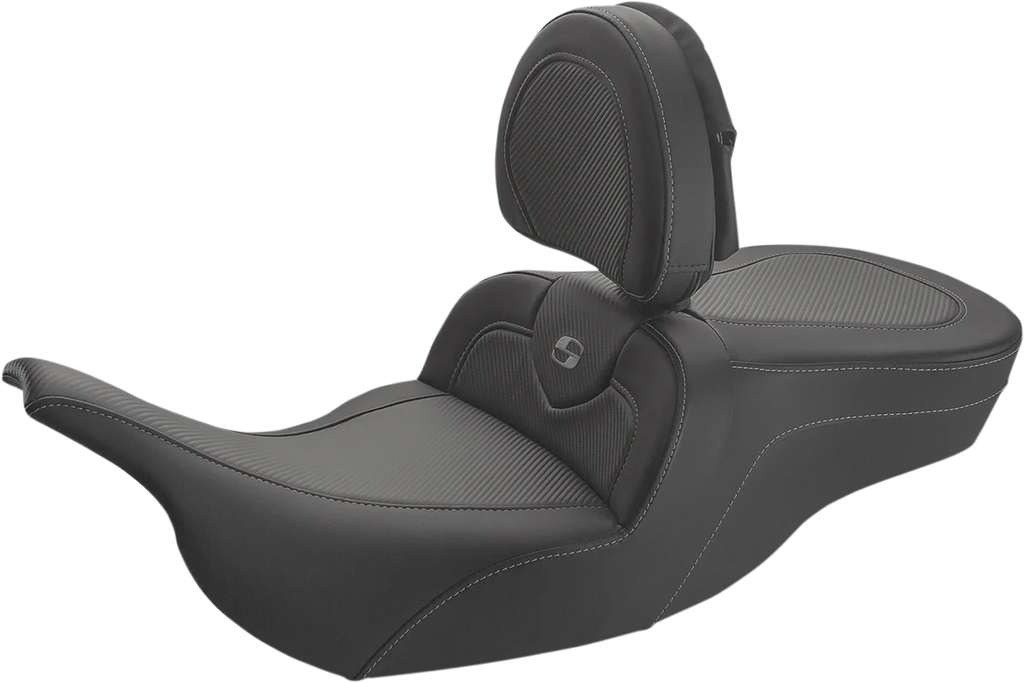Saddlemen Roadsofa™ Carbon Fiber Seat - With Driver Backrest - Black 897-07-185BR - Main Product View