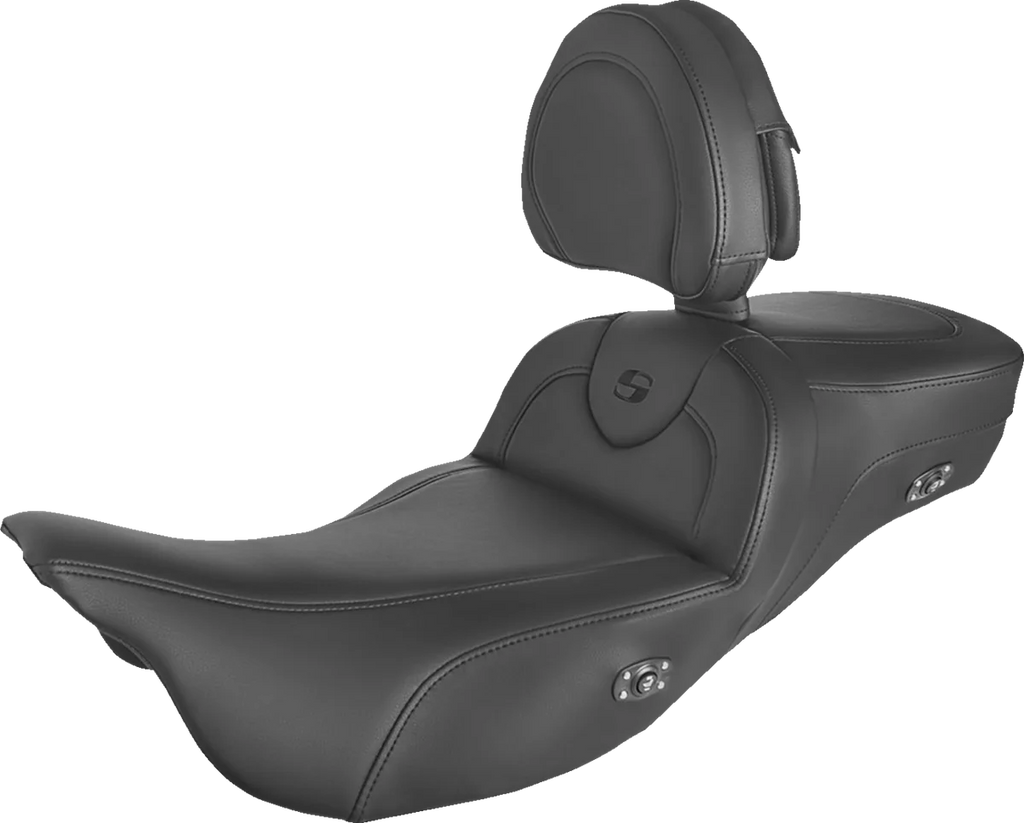 Saddlemen Roadsofa™ Extended Reach Heated Seat - Black - w/ Backrest 808-07B-188BRHC - Main Product View