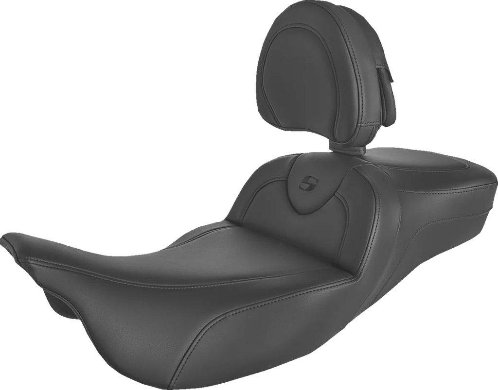 Saddlemen Roadsofa™ Extended Reach Seat - Black/Black Stitching - w/ Backrest 808-07B-188BR - Main Product View