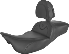 Load image into Gallery viewer, Saddlemen Roadsofa™ Extended Reach Seat - Black/Black Stitching - w/ Backrest 808-07B-188BR - Main Product View