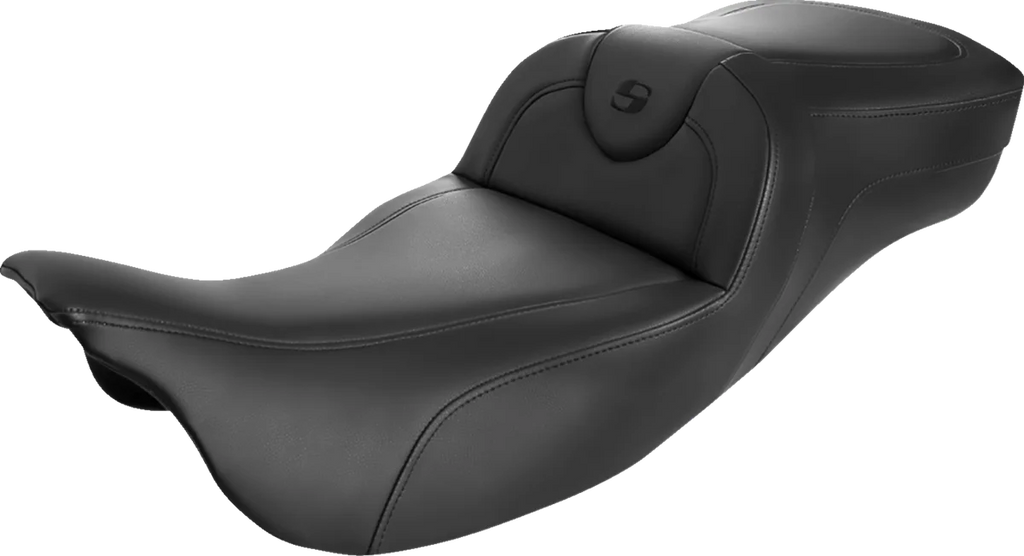 Saddlemen Roadsofa™ Extended Reach Seat - Black/Black Stitching - w/ Backrest 808-07B-188BR - Side View