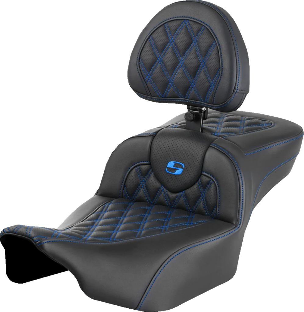 Saddlemen Roadsofa™ Extended Reach Seat - Blue Stitch