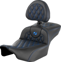 Load image into Gallery viewer, Saddlemen Roadsofa™ Extended Reach Seat - Blue Stitch