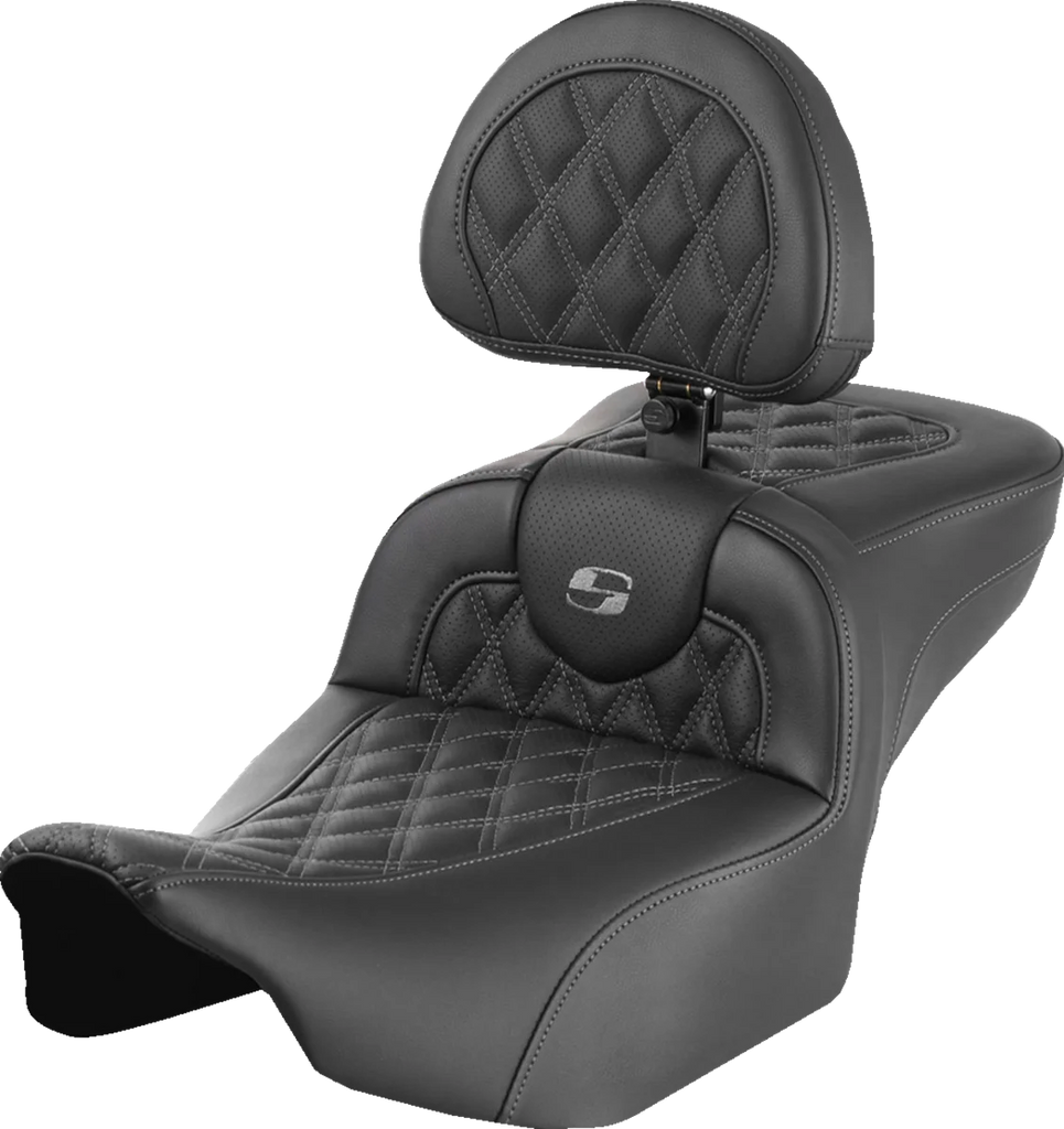 Saddlemen Roadsofa™ Extended Reach Seat - Gray Stitch