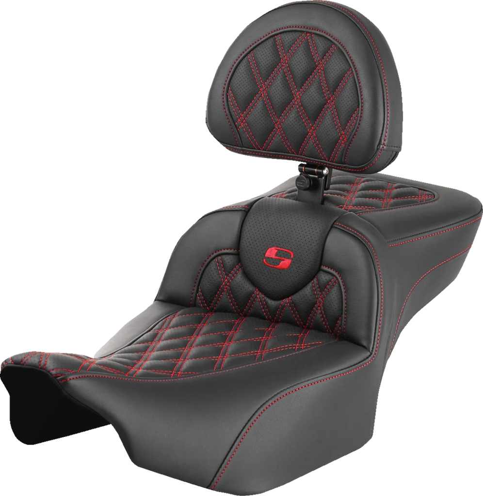 Saddlemen Roadsofa™ Extended Reach Seat - Red Stitch