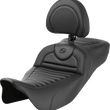 Load image into Gallery viewer, Saddlemen Roadsofa™ Extended Reach Seat - with Backrest - Tuck-n-Roll - Carbon Fiber 808-07B-205B0 - Main Product View