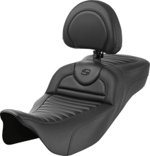 Load image into Gallery viewer, Saddlemen Roadsofa™ Extended Reach Seat - with Backrest - Tuck-n-Roll - Carbon Fiber 808-07B-205B0 - Main Product View