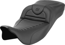Load image into Gallery viewer, Saddlemen Roadsofa™ Extended Reach Seat - with Backrest - Tuck-n-Roll - Carbon Fiber 808-07B-205B0 - Side View