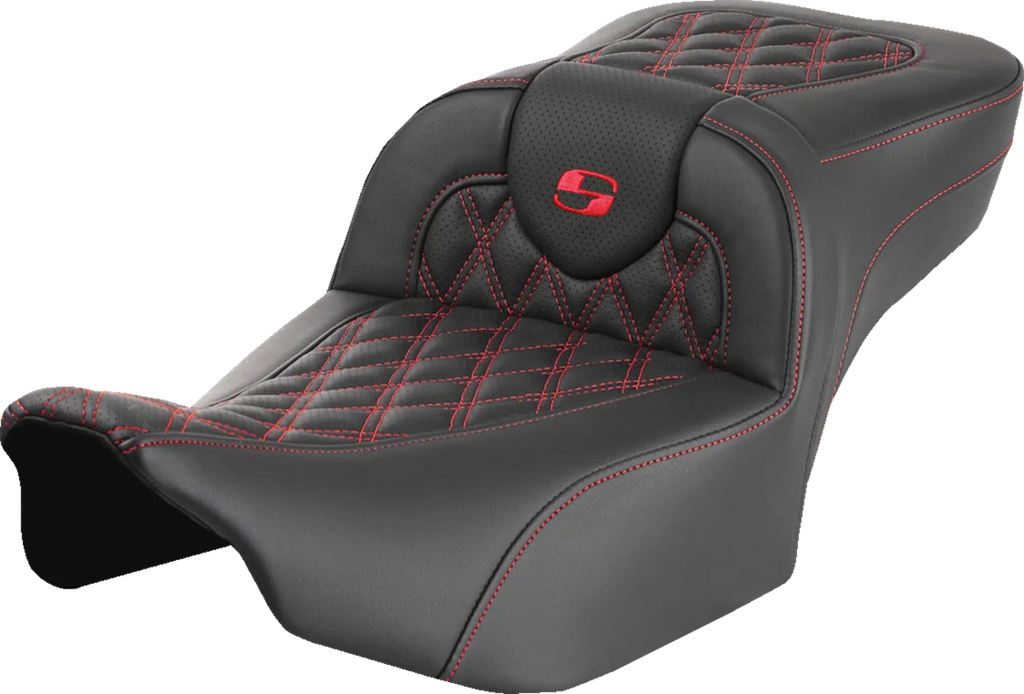 Saddlemen Roadsofa™ Extended Reach Seat - Red Stitch