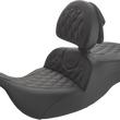 Load image into Gallery viewer, Saddlemen Roadsofa™ Lattice Stitched Seat - w/ Driver Backrest - Black 897-07-182BR - Main Product View
