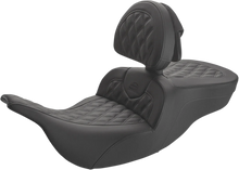 Load image into Gallery viewer, Saddlemen Roadsofa™ Lattice Stitched Seat - w/ Driver Backrest - Black 897-07-182BR - Main Product View