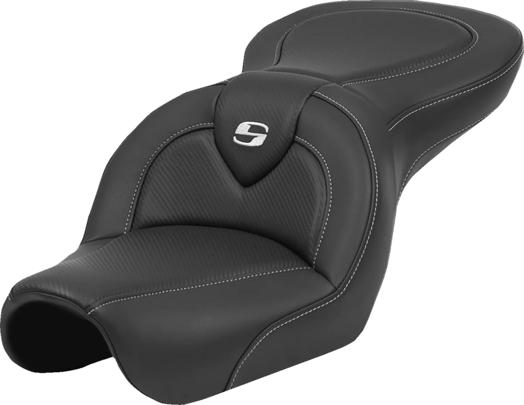 Saddlemen Roadsofa™ Seat - Carbon Fiber - Black Stitch - without Backrest - FL '04-'05 804-04-185 - Main Product View