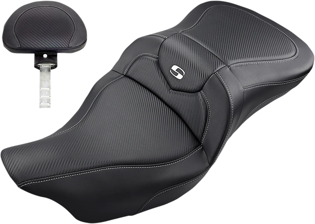 Saddlemen Roadsofa™ Seat - Carbon Fiber - with Backrest - '08-'23 FL 808-07B-185BR - Main Product View