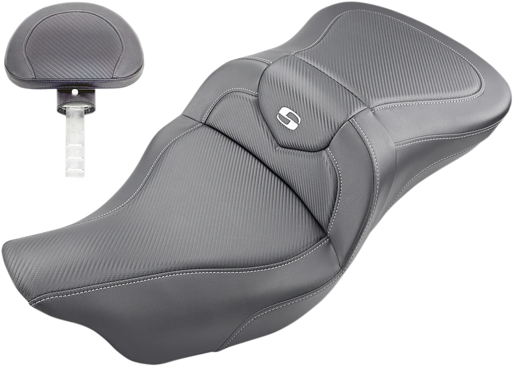 Saddlemen Roadsofa™ Seat - Carbon Fiber - with Backrest - Black - '09-'23 FLHTCUTG 808-07B-185TBR - Main Product View