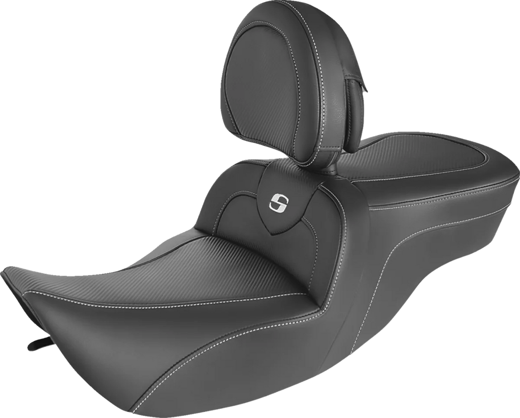 Saddlemen Roadsofa™ Seat - Carbon Fiber - with Backrest 897-06-185BR - Main Product View