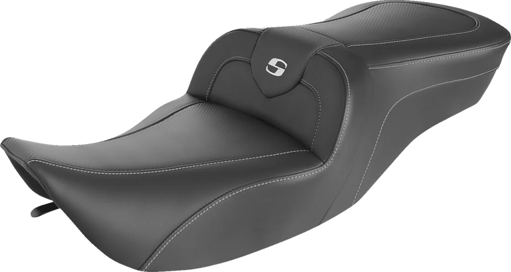 Saddlemen Roadsofa™ Seat - Carbon Fiber - with Backrest 897-06-185BR - Side View
