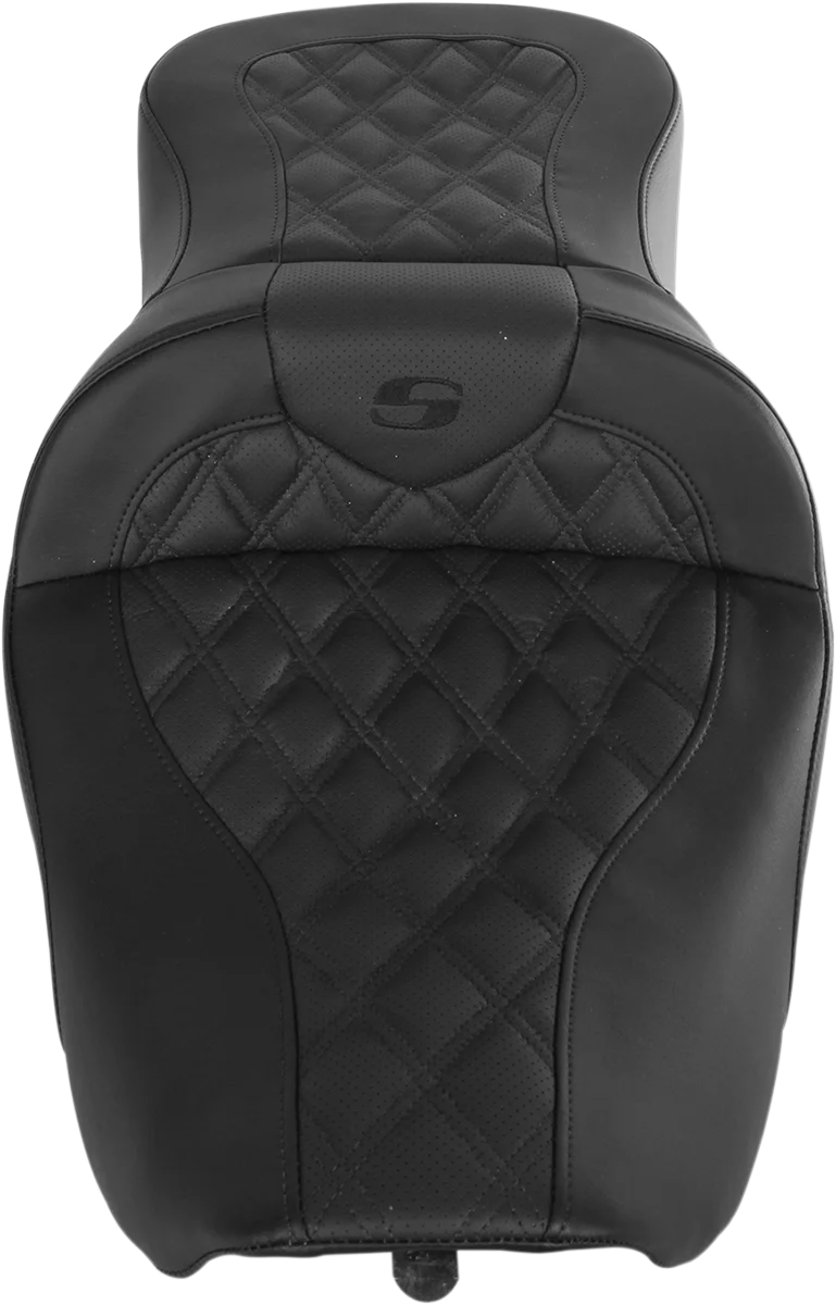Saddlemen Roadsofa™ Seat - Full Lattice Stitch - without Backrest - FLH '97-'07 897-06-182 - Side View