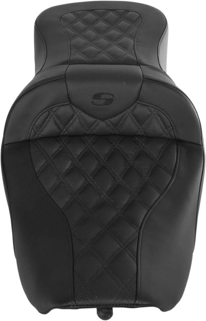 Saddlemen Roadsofa™ Seat - Full Lattice Stitch - without Backrest - FLH '97-'07 897-06-182 - Side View