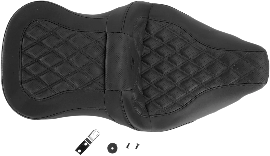 Saddlemen Roadsofa™ Seat - Full Lattice Stitch - without Backrest - FLT/FLH '08-'23 808-07B-182 - Back View
