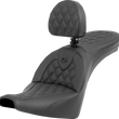 Load image into Gallery viewer, Saddlemen Roadsofa™ Seat - Lattice Stitch - with Backrest - FXBB/FXST '18-'23 818-30-182BR - Main Product View