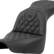 Load image into Gallery viewer, Saddlemen Roadsofa™ Seat - Lattice Stitch - with Backrest - FXD '04-'05 804-04-182BR - Side View