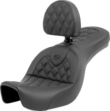 Load image into Gallery viewer, Saddlemen Roadsofa™ Seat - Lattice Stitch - with Backrest - FXD '06-'17 806-04-182BR - Main Product View