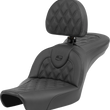 Load image into Gallery viewer, Saddlemen Roadsofa™ Seat - Lattice Stitch - with Backrest - FXD '96-'03 896-04-182BR - Main Product View