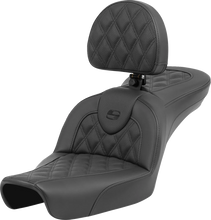 Load image into Gallery viewer, Saddlemen Roadsofa™ Seat - Lattice Stitch - with Backrest - FXD '96-'03 896-04-182BR - Main Product View