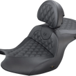 Load image into Gallery viewer, Saddlemen Roadsofa™ Seat - With Backrest - Full Lattice Stitch - Black - Heated - GL H18-07-182BRHCT - Main Product View