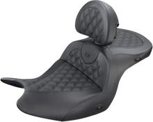 Load image into Gallery viewer, Saddlemen Roadsofa™ Seat - With Backrest - Full Lattice Stitch - Black - Heated - GL H18-07-182BRHCT - Main Product View