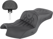 Load image into Gallery viewer, Saddlemen Roadsofa™ Seat - With Backrest - Full Lattice Stitch - Black - Heated - GL I20-06-182BRHCT - Main Product View
