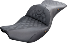 Load image into Gallery viewer, Saddlemen Roadsofa™ Seat - With Backrest - Full Lattice Stitch - Heated - Black - Indian I14-07-182BRHCT - Side View