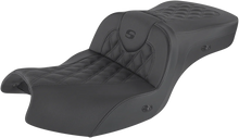 Load image into Gallery viewer, Saddlemen Roadsofa™ Seat - Without Backrest - Full Lattice Stitch - Black - Heated - GL I20-06-182HCT - Main Product View