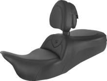Load image into Gallery viewer, Saddlemen Roadsofa™ Seat - with Backrest - Black/Black Stitch - FLH/FLT '08-'23 808-07B-187BR - Main Product View
