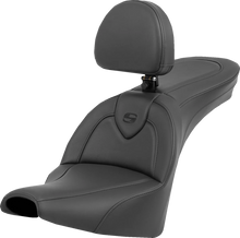 Load image into Gallery viewer, Saddlemen Roadsofa™ Seat - with Backrest - Black/Black Stitching - FXBB/FXST '18-'23 818-30-187BR - Main Product View