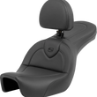Load image into Gallery viewer, Saddlemen Roadsofa™ Seat - with Backrest - Black/Black Stitching - FXD '06-'17 806-04-187BR - Main Product View