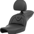 Load image into Gallery viewer, Saddlemen Roadsofa™ Seat - with Backrest - Black/Black Stitching - FXD '96-'03 896-04-187BR - Main Product View