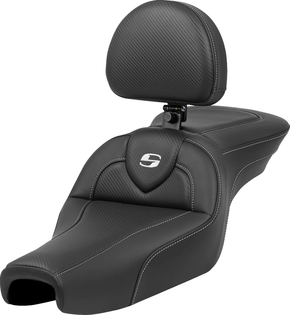 Saddlemen Roadsofa™ Seat - with Backrest - Carbon Fiber - XL '04-'22 807-11-185BR - Main Product View