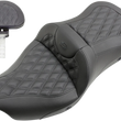 Load image into Gallery viewer, Saddlemen Roadsofa™ Seat - with Backrest - Full Lattice Stitch - Heated - '08-'23 FLH/FLT 808-07B-182BRHC - Main Product View