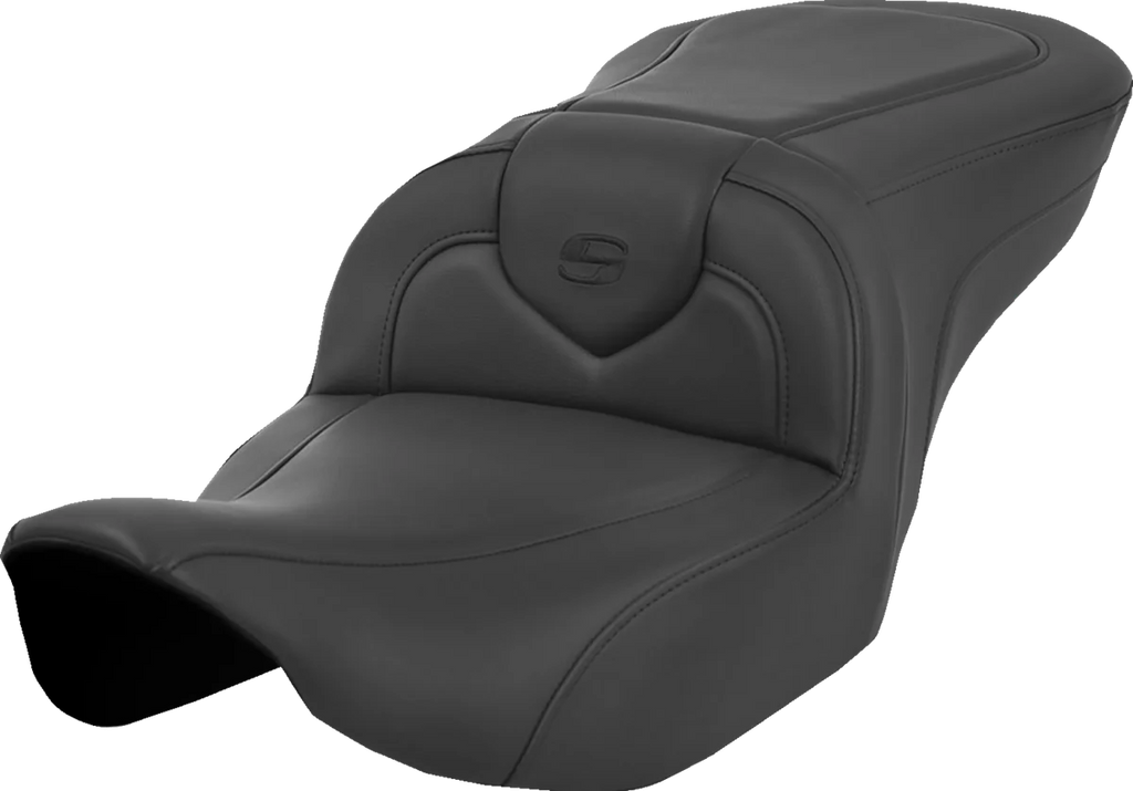Saddlemen Roadsofa™ Seat - with Backrest - Honeycomb - Red Stitch - FLTR/FLHX '23-'24 823-07-189B4