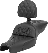 Load image into Gallery viewer, Saddlemen Roadsofa™ Seat - with Backrest - Lattice Stitch - XL '04-'22 807-03-182BR - Main Product View