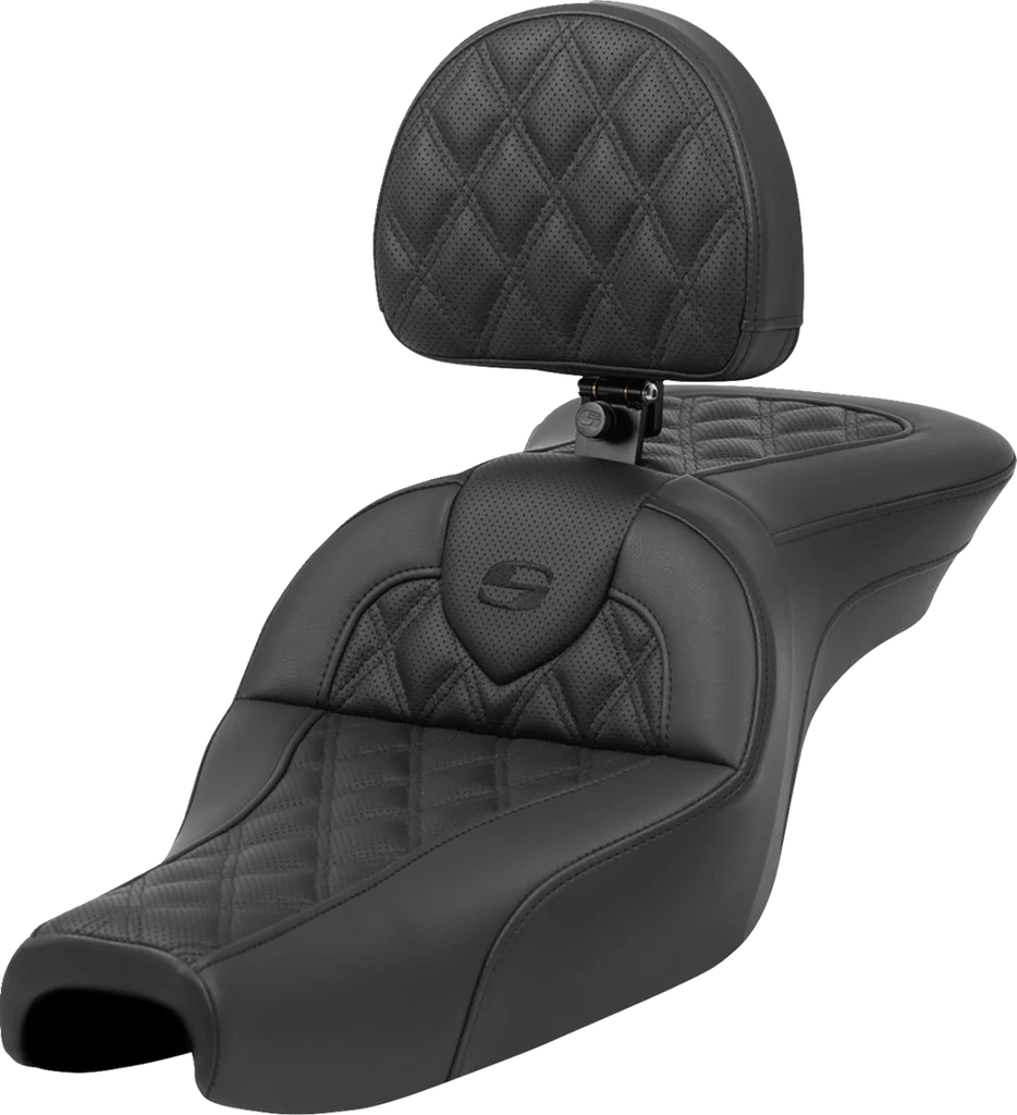 Saddlemen Roadsofa™ Seat - with Backrest - Lattice Stitch - XL '04-'22 807-11-182BR - Main Product View