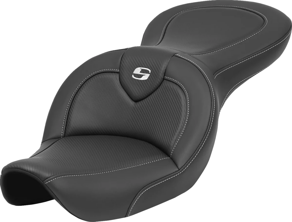 Saddlemen Roadsofa™ Seat - without Backrest - Carbon Fiber - FXDWG '96-'23 896-05-185 - Main Product View