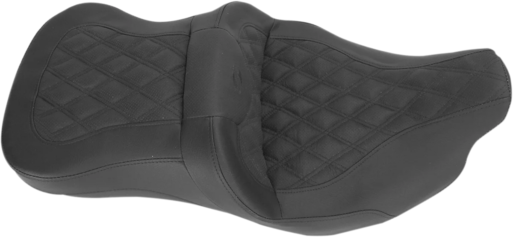 Saddlemen Roadsofa™ Seat - without Backrest - Full Lattice Stitch - Heated - '08-'23 FLH 808-07B-182HCT - Installation View